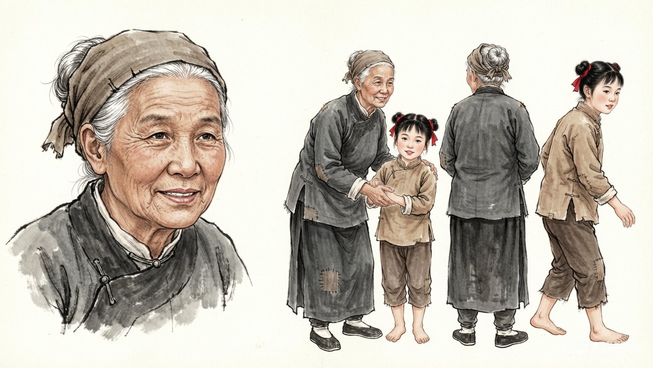 老婆婆和小姑娘